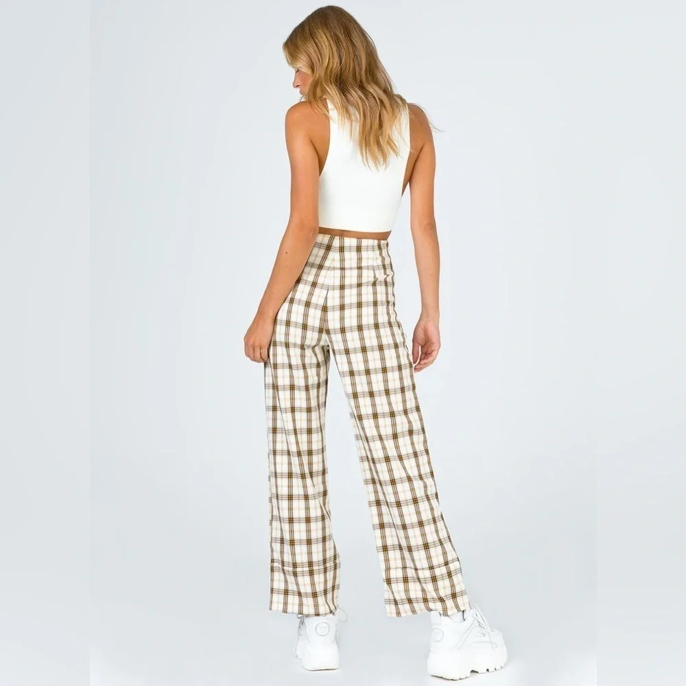 Princess Polly EUROS PANTS YELLOW CHECK - Picture 5 of 12